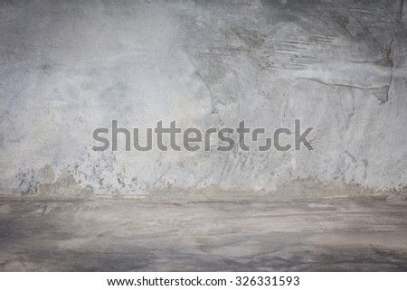 cement concrete wall and floor empty room, grunge background