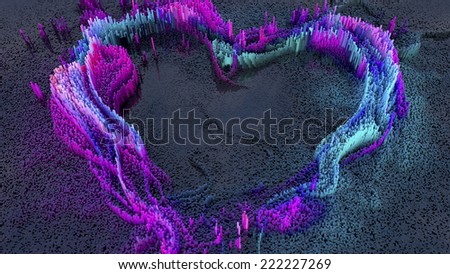 Heart Iand Heart landscape as a block graphic