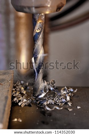 metal drilling closeup
