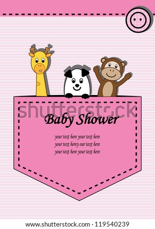 funny baby shower card with animals