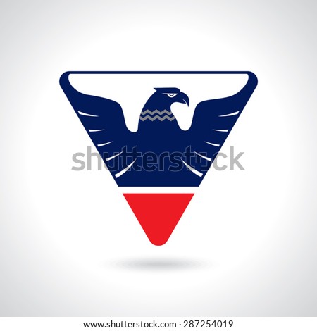 Graceful soaring eagle logo with outstretched wings Graceful soaring eagle logo with outstretched wings