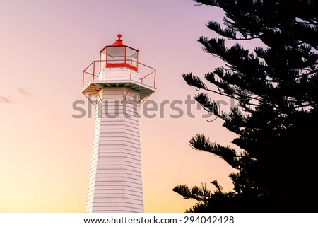 Cleveland lighthouse in the late afternoon. Brisbane, Queensland, Australia.