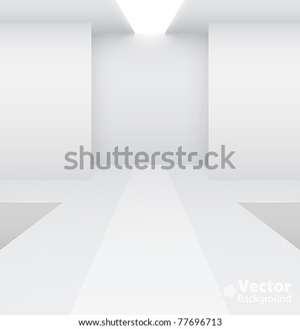 Empty white interior Fashion podium Vector illustration Empty white interior Fashion podium Vector illustration