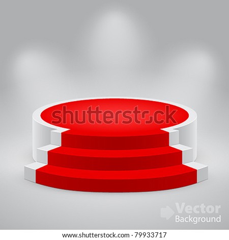 3D empty white podium with red carpet Vector illustration 3D empty white podium with red carpet Vector illustration