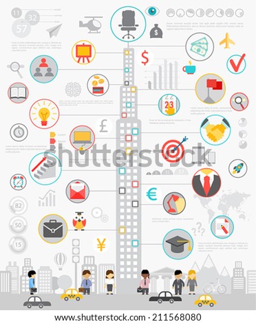 Business Infographic set with charts and other elements Vector illustration Business Infographic set with charts and other elements Vector illustration