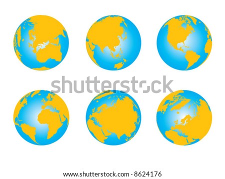 World Map 3d Globe. stock vector : World map, 3D globe series