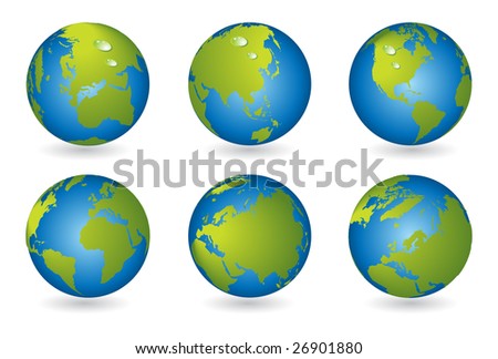 World Map 3d Globe. World map, 3D globe series