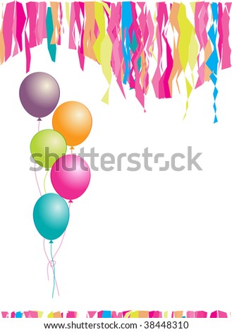 birthday confetti clip art. Balloons and confetti.