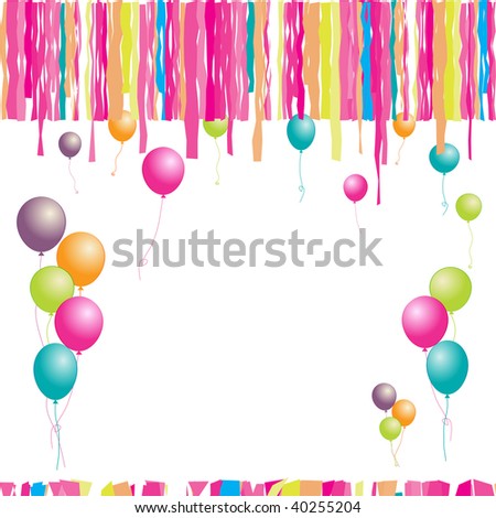 stock vector : Happy birthday! Balloons and confetti. I
