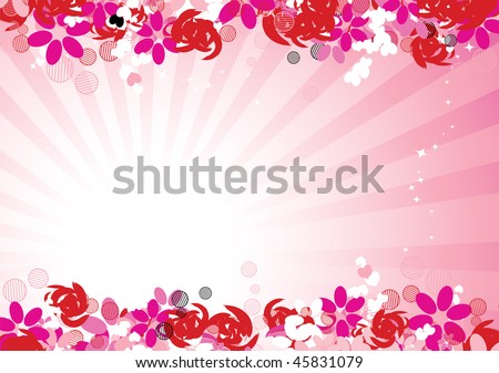 Floral on Pink Floral Background For Your Design Stock Vector 45831079