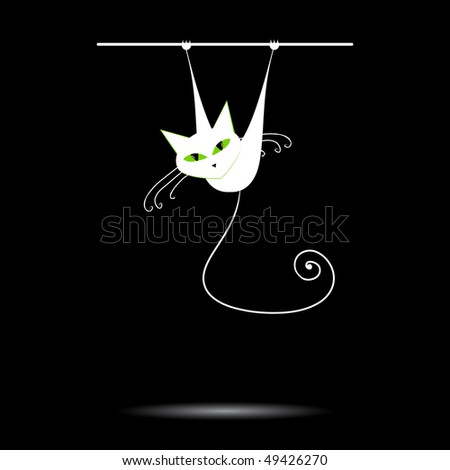 black and white cat with green eyes. White cat with green eyes