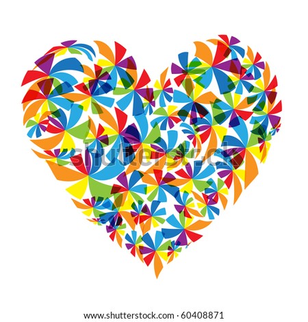 stock vector : Floral heart shape design