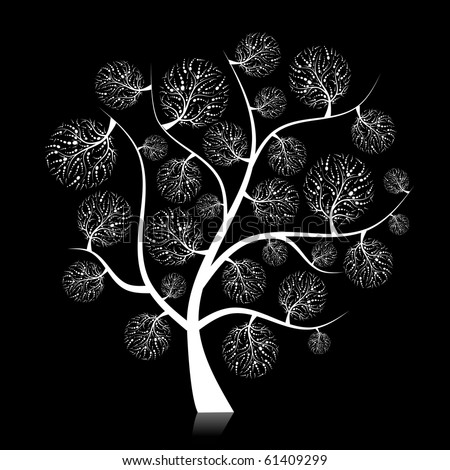tree silhouette art. stock vector : Art tree