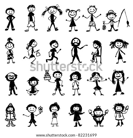 Set of 24 drawing people\'s for your design