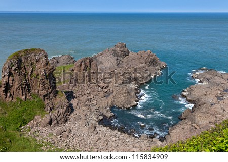 Rocks on the sea in Russia in the east of Kamchatka