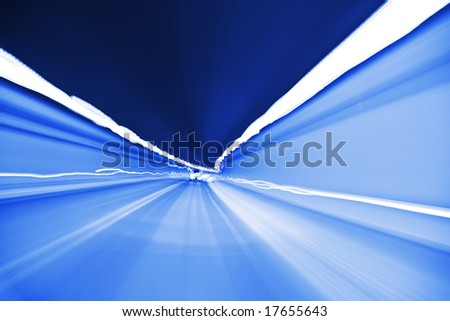 Blurred tunnel crossed at high speed