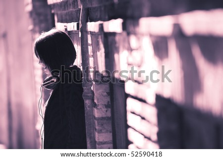 stock photo : Young beautiful pierced girl with headphones. stock photo : Young beautiful pierced girl with headphones.