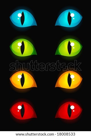 cat eyes in the dark. stock photo : Cat eyes glowing