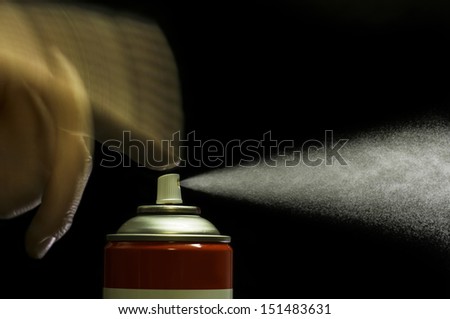 Generic aerosol can spraying with copyspace