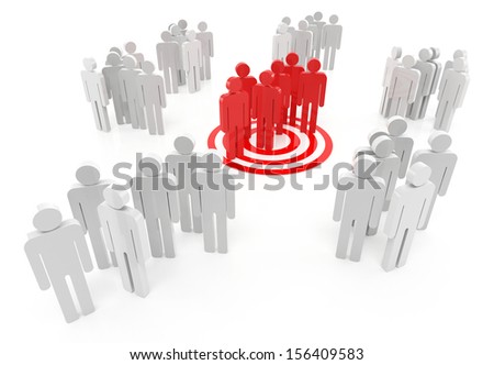 Target market on the white background