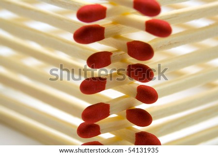 Wooden Safety matches on white background
