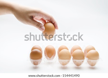 Hand selected Egg in egg box
