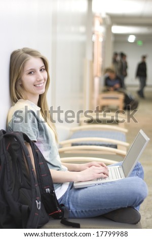 Female student during study hall