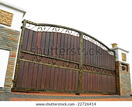 modern house gate isolated