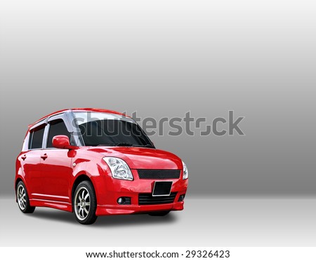stock photo cute car layout with clipping path