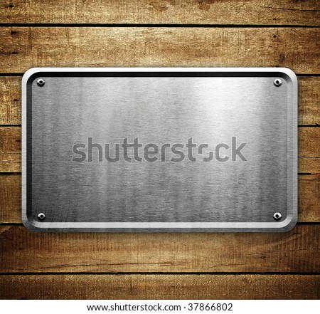 metal plate on wood plank