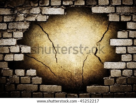 Hole In The Wall. photo : hole in brick wall