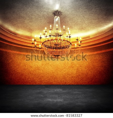 empty space with chandelier