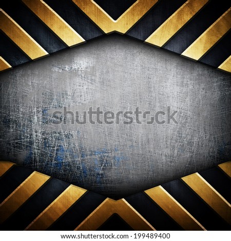metal template with warning stripe metal template with warning stripe