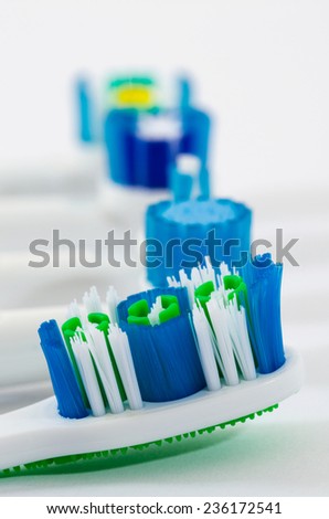 Traditional and modern toothbrush  isolated on white background