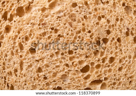 Wholemeal bread texture for background. Close up