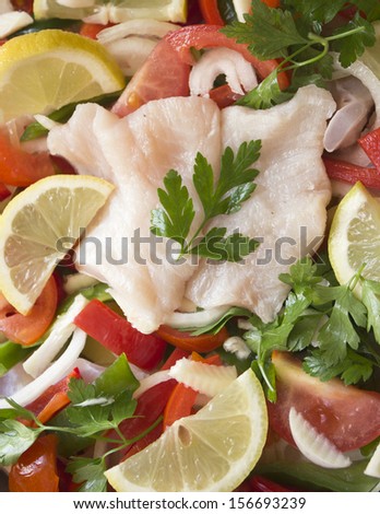 Ingredients for fish recipe.