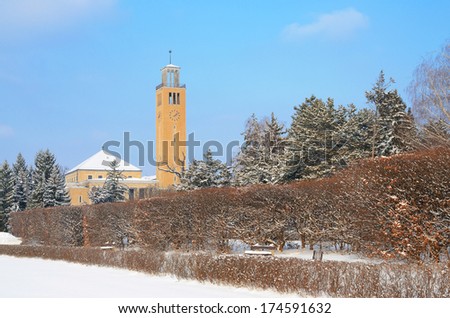 Debrecen University Library in winter mood