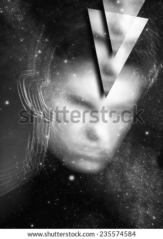 abstract man portrait dramatic light stroboscopic effect