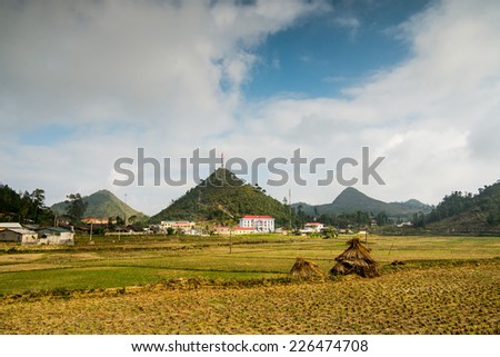 Lung Cu flag tower in Hagiang, Vietnam. This is Northmost point of Vietnam country
