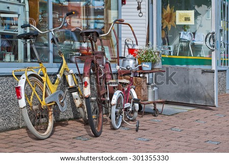 The interior of the old bike at one of the stores in the Finnish town of Heinola.