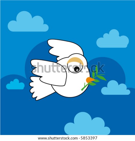 stock vector Peace dove flying cartoon vector 