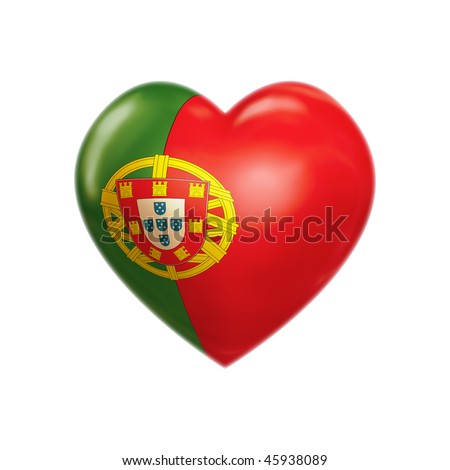 Portuguese Heart Flag Isolated On White Stock Photo 45938089 : Shutterstock