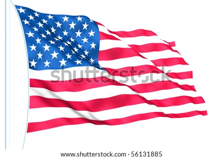 stock photo USA flag isolated on white