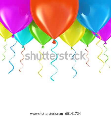 party balloons background. stock photo : Party balloons background 3D