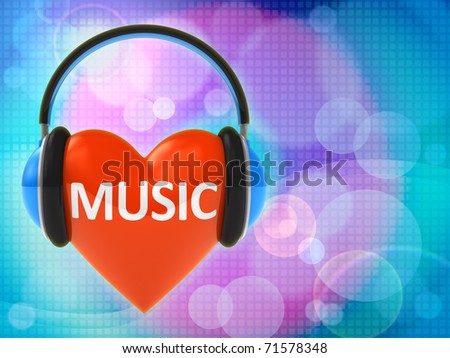 Love And Music Backgrounds. stock photo : Love music.