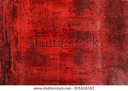 Red Aged grunge abstract concrete texture with dents fungus scratches