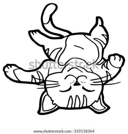 Cartoon Cat Coloring Page Stock Vector Illustration 333118364