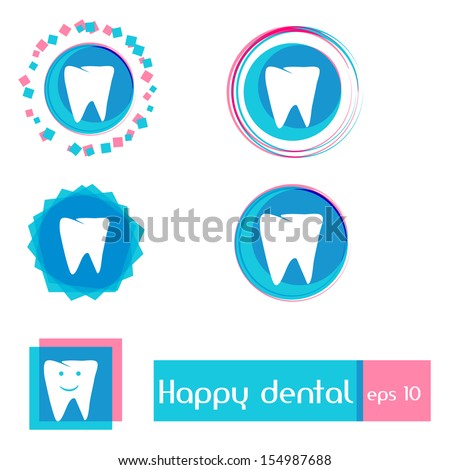 Dental clinic vector iconsSimple amp; Clean Design with Happy Smile 
