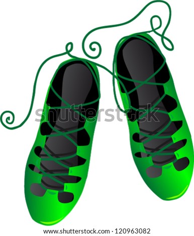 Green Irish Dancing Soft Shoes Stock Vector Illustration 120963082