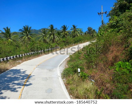 Road in jungles at ooh Samui, Thailand